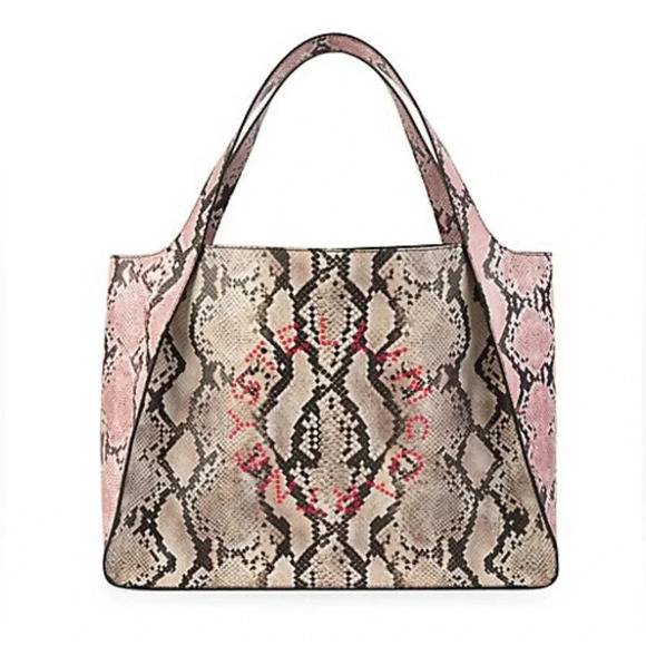 STELLA MCCARTNEY 
Stella Logo Snakeskin-Embossed Tote - Neutral - Picture 1 of 9